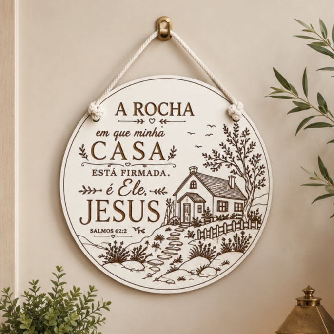 Placa Decorativa Cristã Jesus MDF 15cm Decoração Religiosa Para Parede Porta Presente Evangélico
