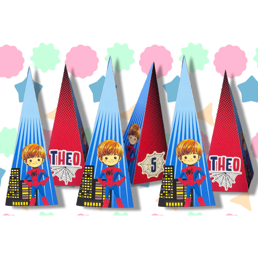 Kit de Caixas Pirâmide Personalizada  - Qualquer Tema - Aniversário - Mesversário - Lembrancinhas