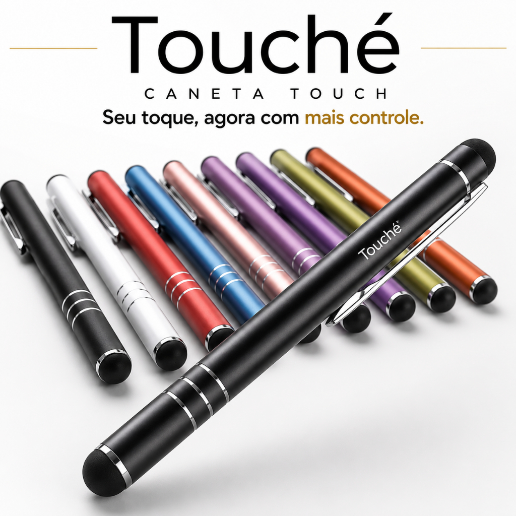 Caneta Touch Stylus Capacitiva Universal para Celular, Smartphone e Tablet Touchscreen