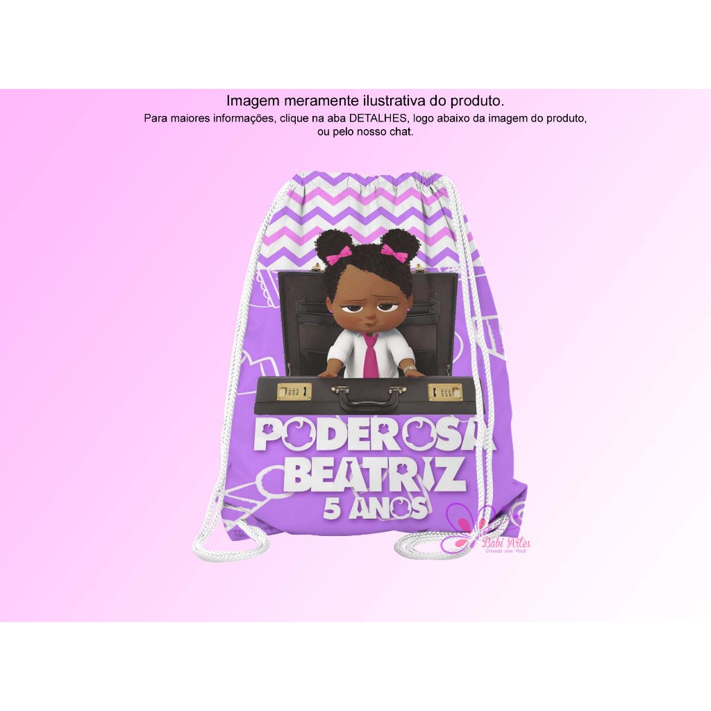 Mochilinha Saco Personalizado Poderoso Chefinho Festa Aniversário Lembrancinha Saquinho Infantil