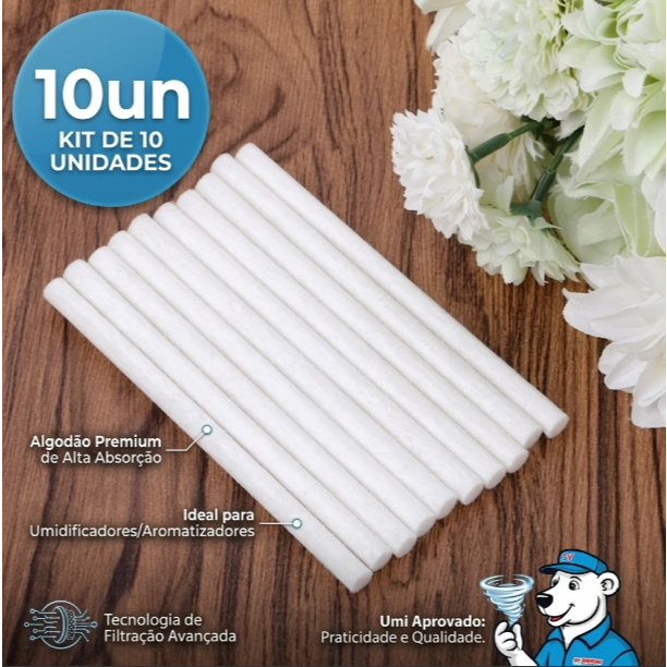Filtro Reposição Mini Umidificador de Ar | Refil Algodão Aromatizador Portátil  ENVIO IMEDIATO