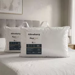 Kit 2 Travesseiros Altenburg Toque de Pluma Suporte Firme Hotel 180 fios 100% algodão Macio Plumi Gold Antialérgico