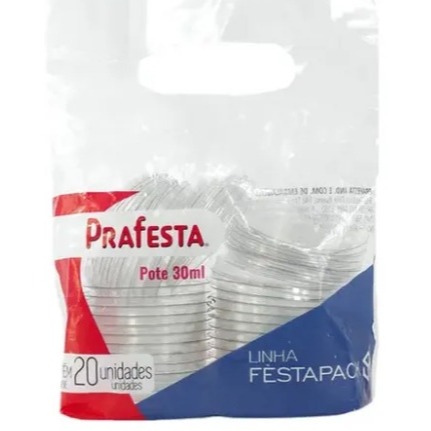 Pote para Molho Prafesta 30 ml com Tampa – Kit com 20 Unidades