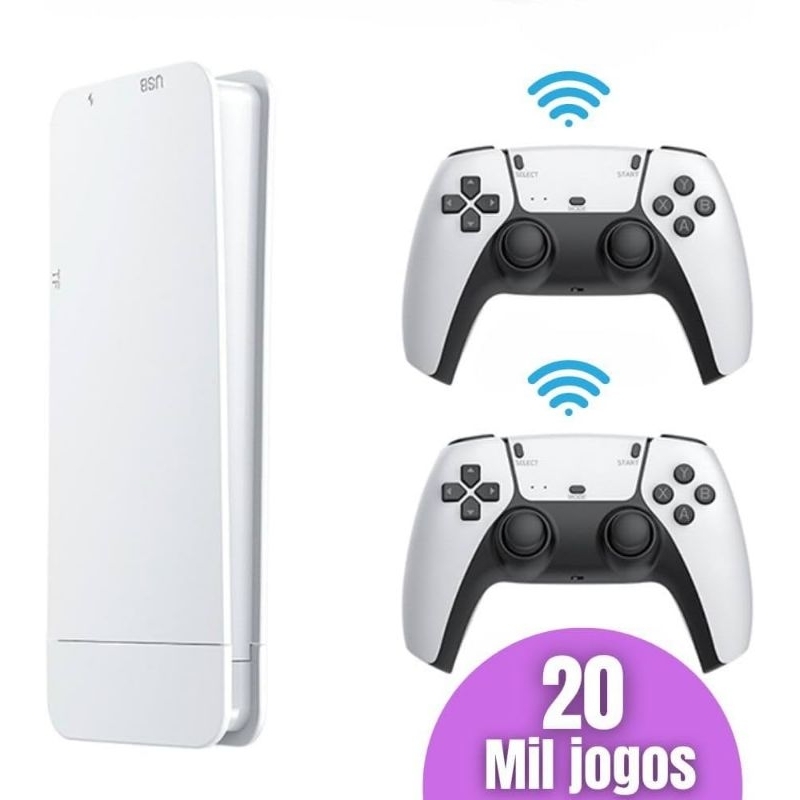Game Stick M15 Pro 4k 64gb Hdmi Com 2 Controles Se Fio +20mil Jogos