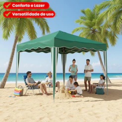 Tenda Gazebo 3x3 M Barraca Safonada Eventos Praia Camping C/Bolsa Eventos Articulada