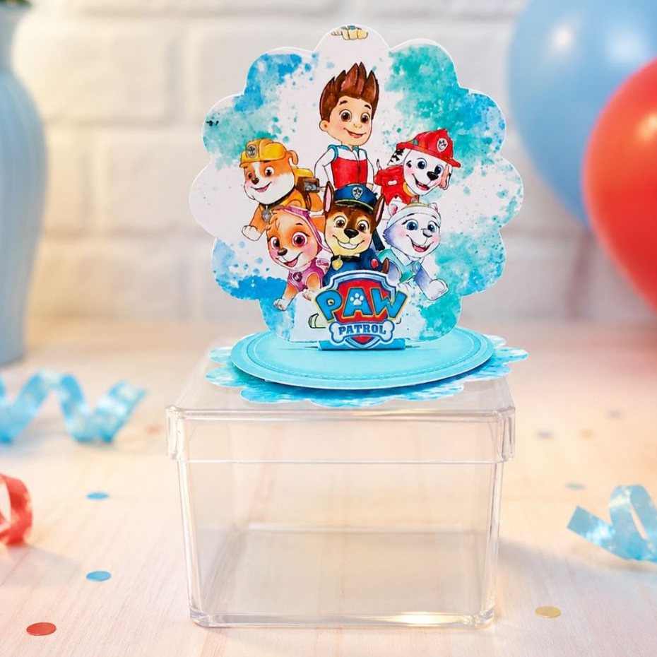 Aplique Painel 3D, Tag Personalizada Da PATRULHA CANINA AQUARELA Lembrancinha/MIMO/ de Festa Infantil