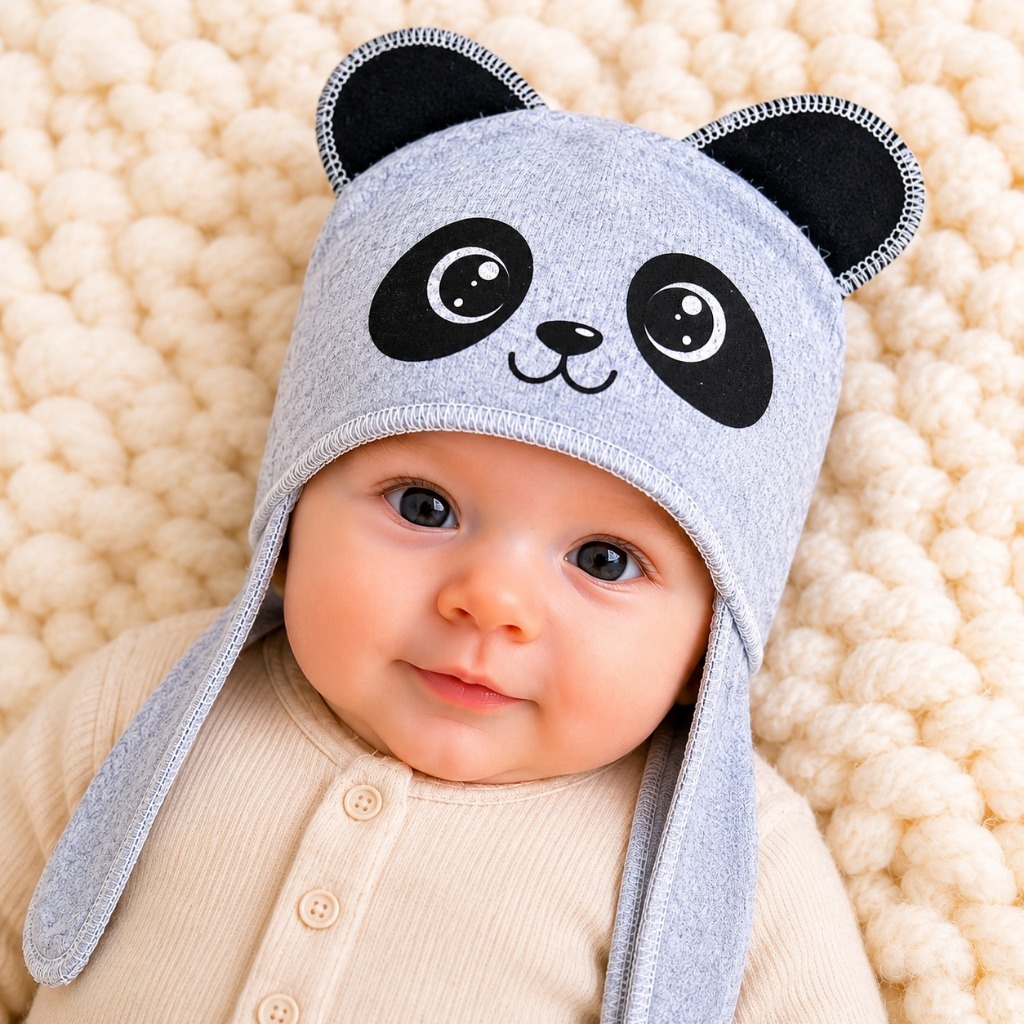 3 a 6 Meses - Touca de Bebê com Orelhinhas Confortável