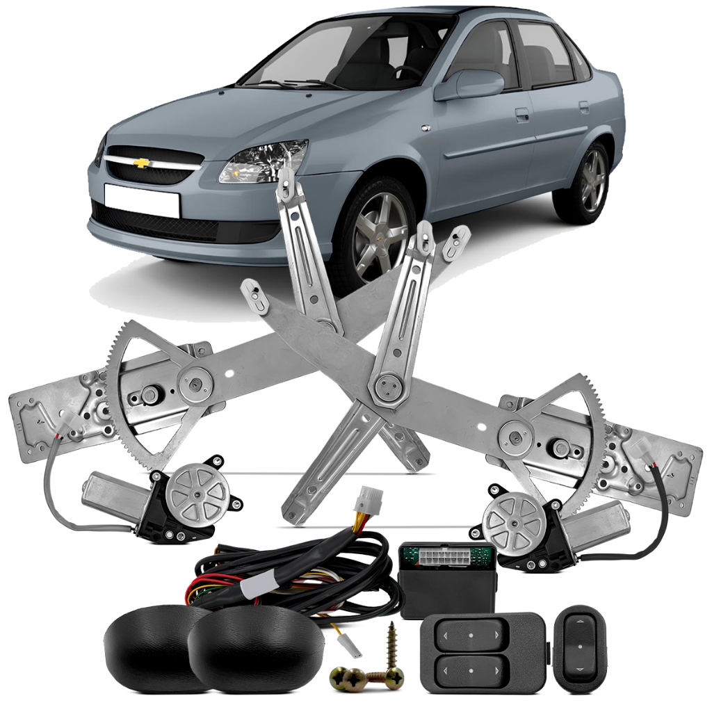 Kit Vidro Elétrico Sensorizado Corsa Classic 2004 A 2016 Completo