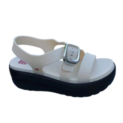 Sandália Feminina Anabela Flow Up Zaxy Grendene Branco Off White 19261