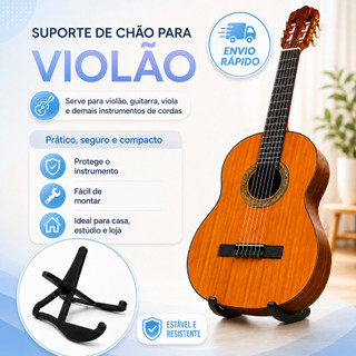 Suporte Violão,  Viola, Cavaquinho, ukulele – Compacto, Prático e Estável