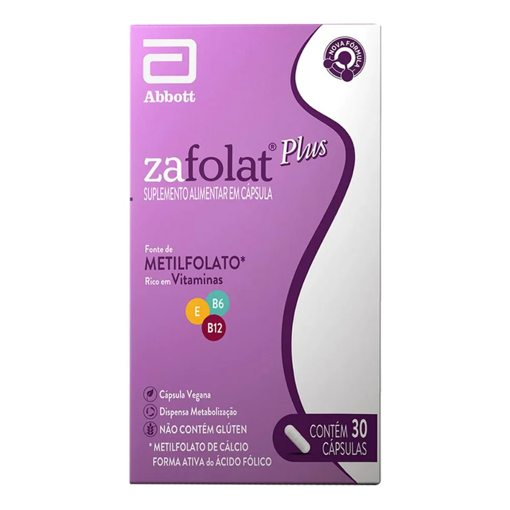 Suplemento Alimentar Zafolat Plus Abbott com 30 Cápsulas