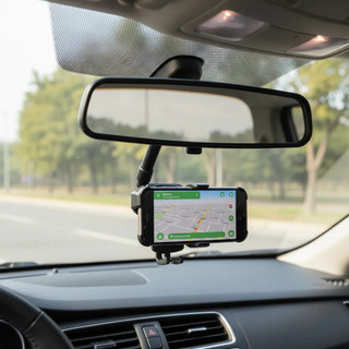 Suporte Veicular de Celular para Retrovisor Lehmox - Universal 4" a 7" - Sem Perfurar, Instalação em Segundos - GPS Waze