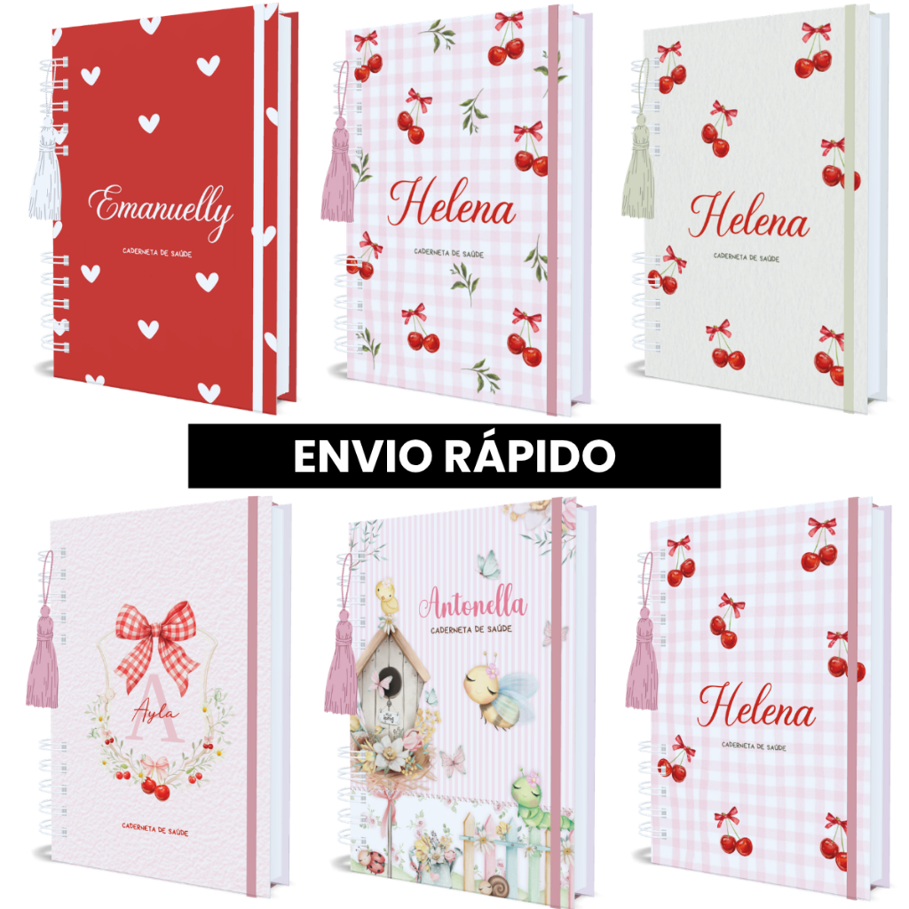 Caderneta de Vacinação Menina Personalizada Com Nome