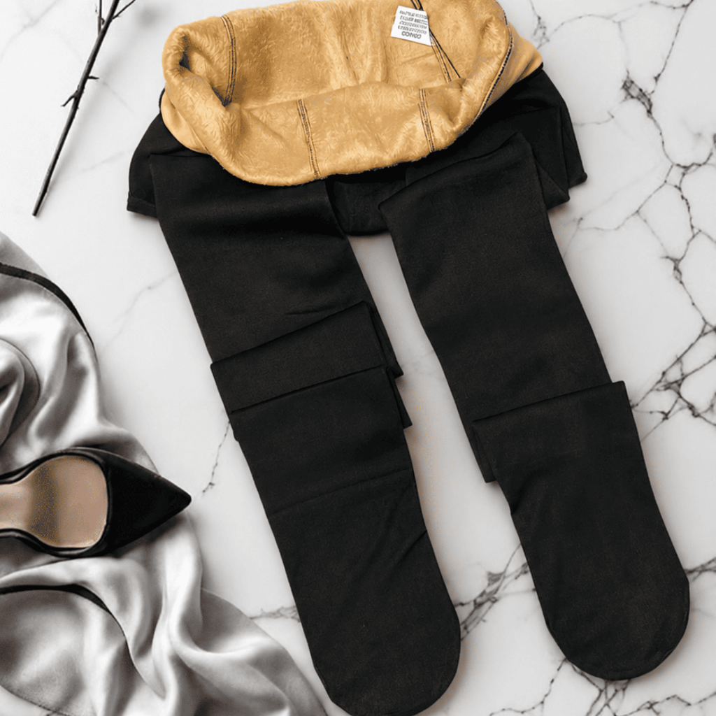 Meia Calça Feminina Plus Size Fio 80 Flanelada Preta Opaca Grossa Inverno Quentinha Peluciada