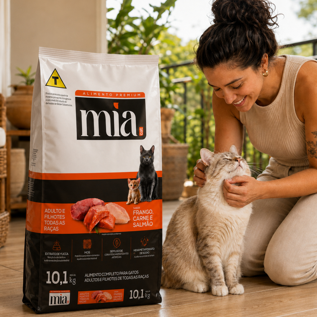 Ração Mia Cat Premium Filhote e Adulto 10kg