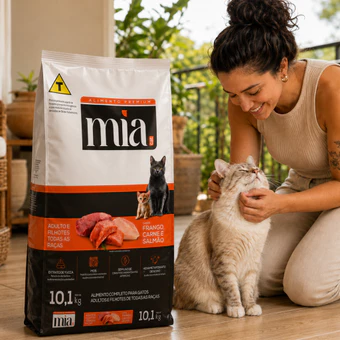 Ração Gato 10kg Filhote Adulto Mia Cat Premium 27% Proteína