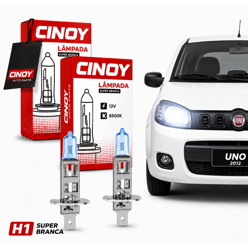 Par Lampada Super Branca Farol de Milha Fiat Uno Vivace 2011 2012 2013 2014 2015 8500K H1