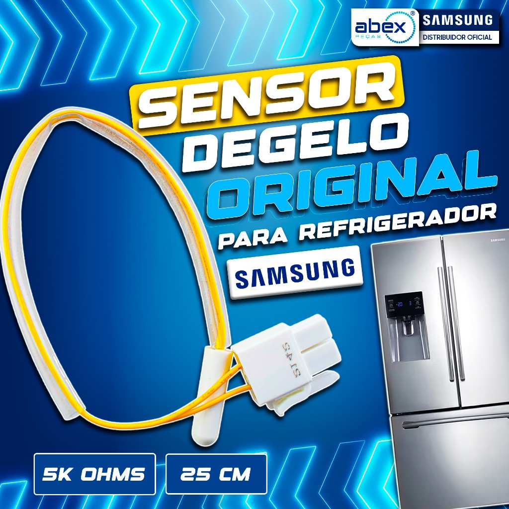 Sensor Temperatura 5K Geladeira Samsung RT38 RT43 RT46 RF263 RFG28 DA32-10104N N