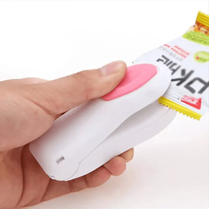 Mini Máquina Seladora Plástico Embalagem Pilha Lacra e Fecha Ímã de Geladeira