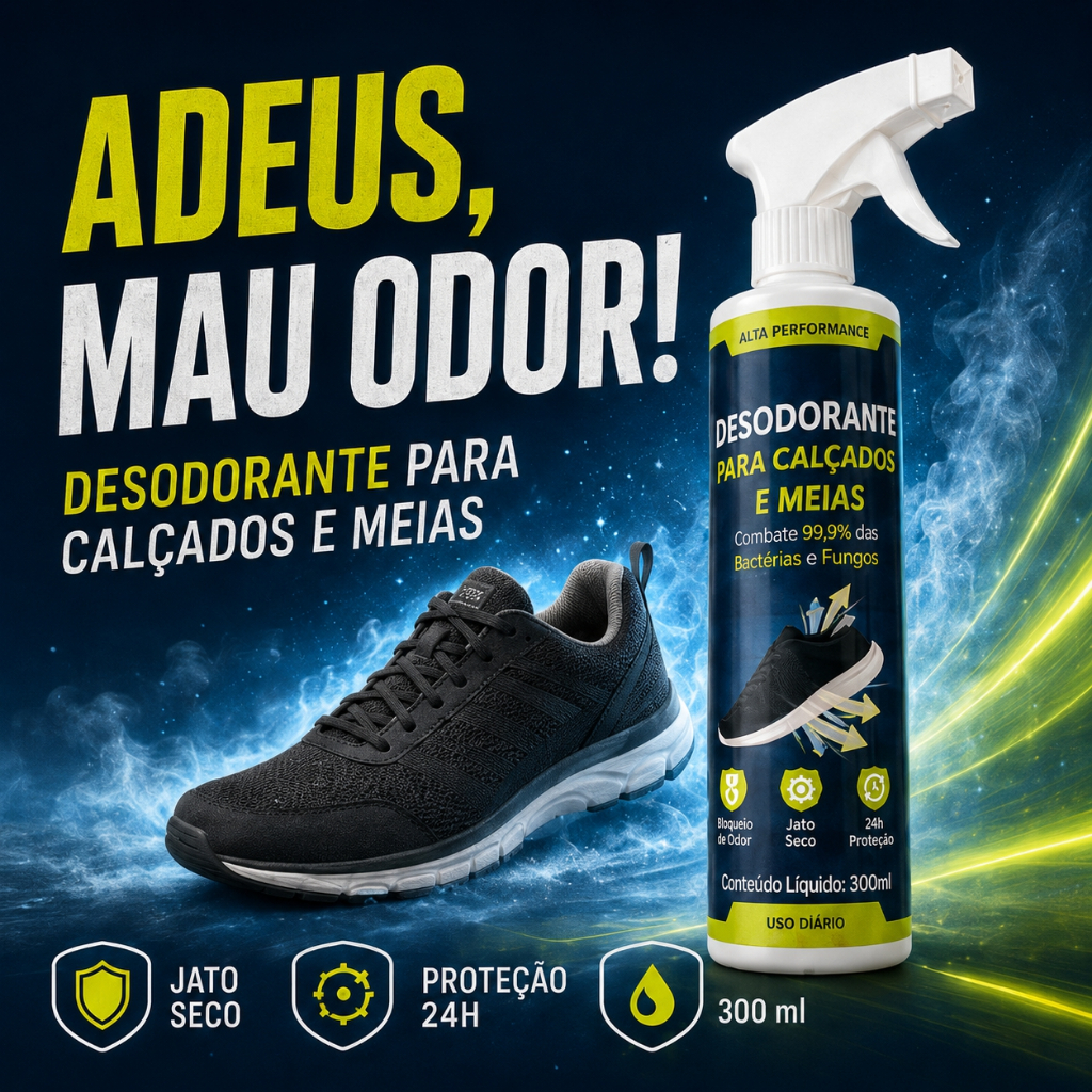 kit 3 Desodorizador de calçados 300ML -Desodorizador De meias Elimina odores e proporciona uma esterilização poderosa
