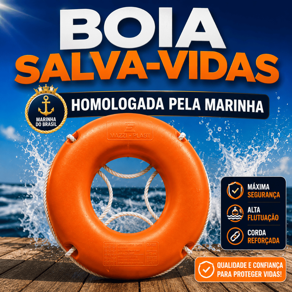 Boia Circular Salva Vidas Classe 3 50cm Homologado Barco Embarcação Nautica