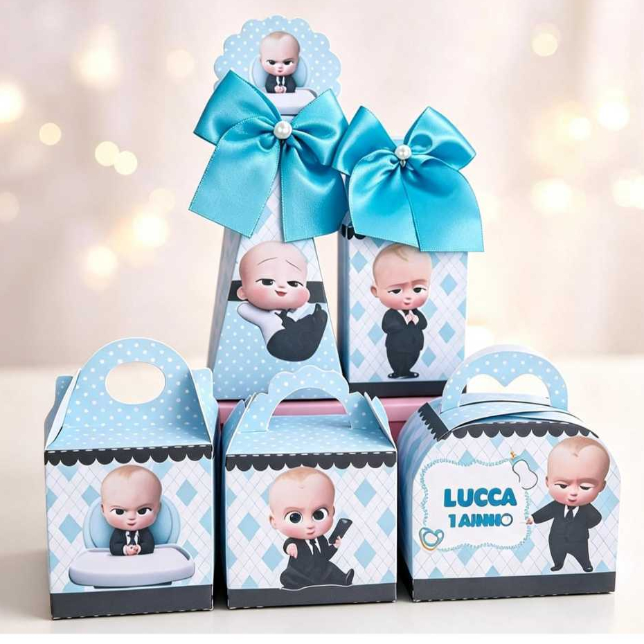 (PEGUE E MONTE) - Kit Festa Personalizada Poderoso Chefinho Menino Lembrancinhas Caixinhas para festa
