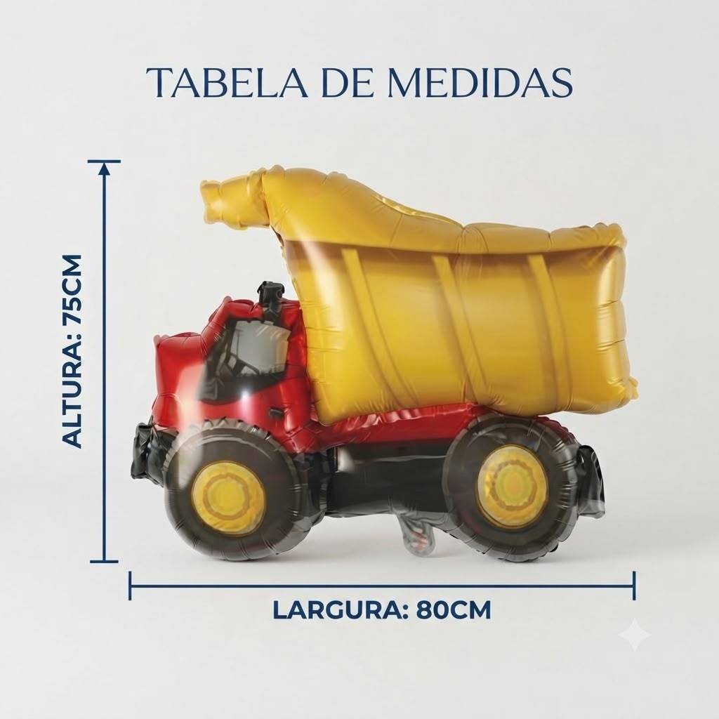 Kit 5 Balões Metalizado Caminhão Caçamba Gigante 80CM Festa Decoração Aniversário — imagem 2 de 2