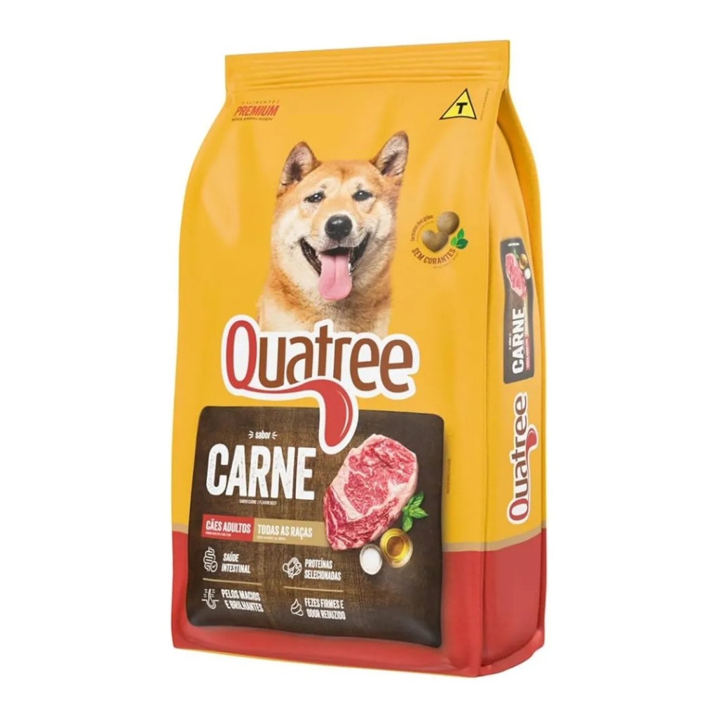 Ração Quatree Adulto Cão Todas as Raças Sabor Carne 15 kg