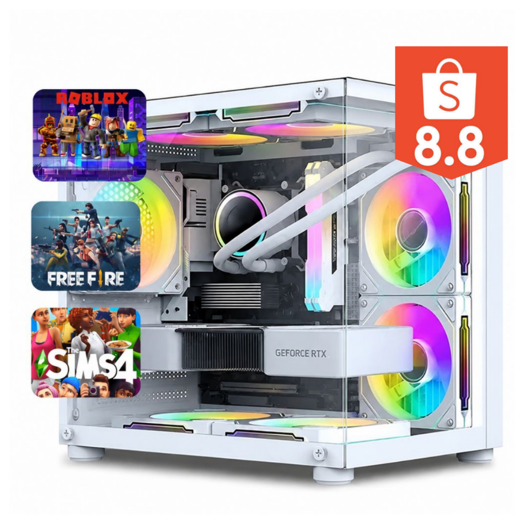 Computador Gamer RGB Aquario Branco Intel I5 Memória RAM 16GB Garantia Nota Fiscal