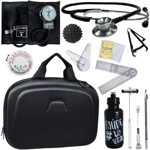 Kit Fisioterapia Maleta Goniômetro Goniometro Pequeno Grande Martelo Buck Fita Imc