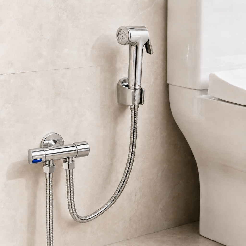 Ducha Higiênica Com Registro Para Banheiro Completa Luxo Inox Chuveirinho Privada Limpeza De Alta Pressão