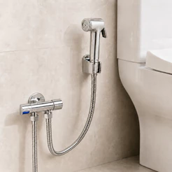 Ducha Higiênica Com Registro Para Banheiro Completa Luxo Inox Chuveirinho Privada Limpeza De Alta Pressão