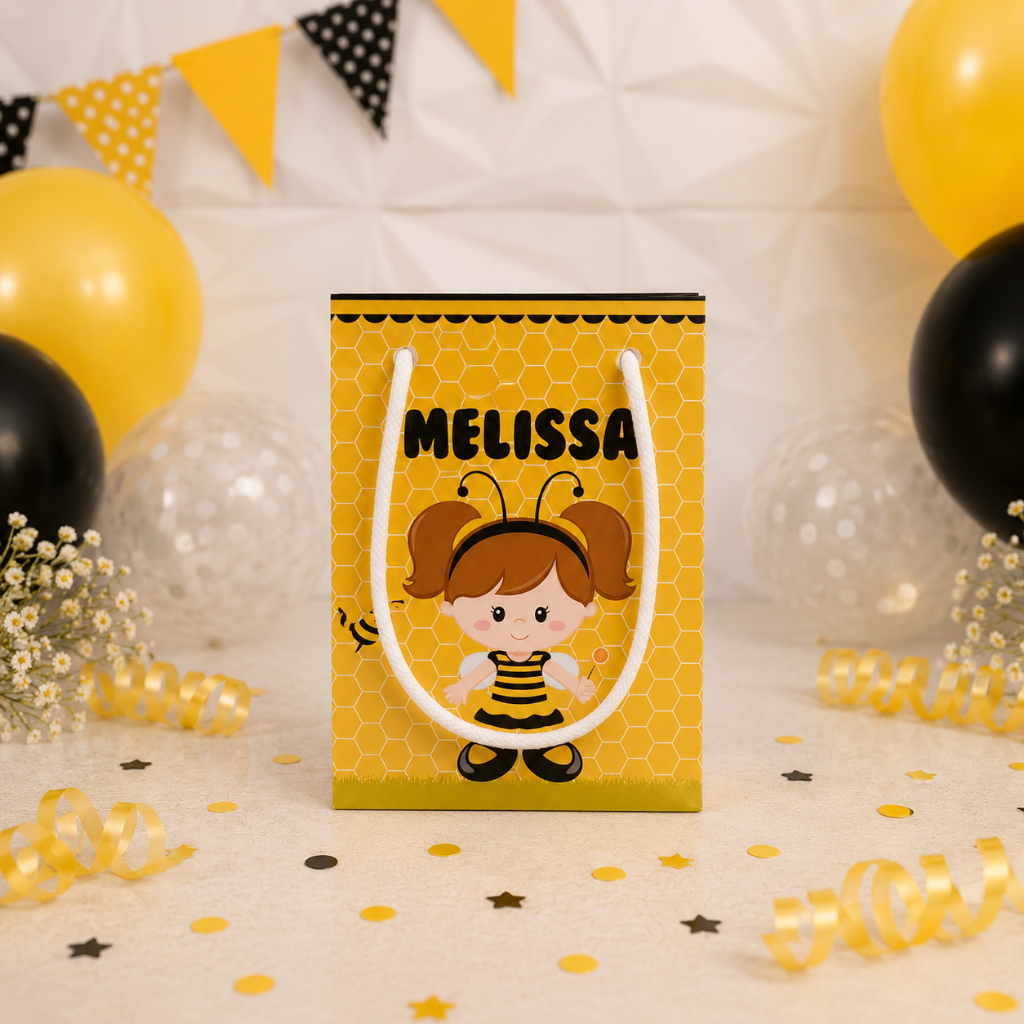 SACOLINHA PERSONALIZADA ABELHINHA/ABELHINHA PARA LEMBRANCINHAS/SACOLA ABELHA - ABELHINHA TAMANHO P