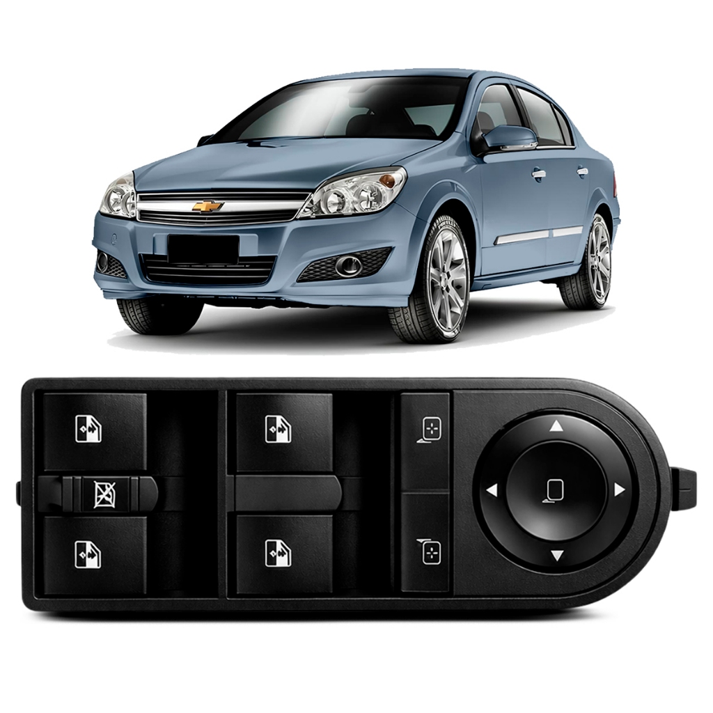 Botão Comando Vidro Elétrico Chevrolet Vectra 2006 a 2012 Modelo Quadruplo Sem Rebatimento