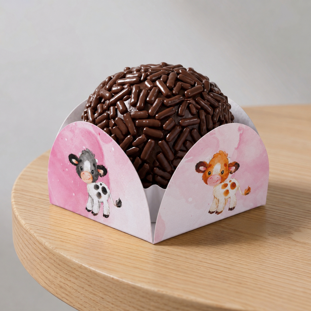 Forminha Fazenda Fazendinha Rosa Docinho Porta Doce Festa Aniversário | Festa Infantil | Lembrancinha Brigadeiro
