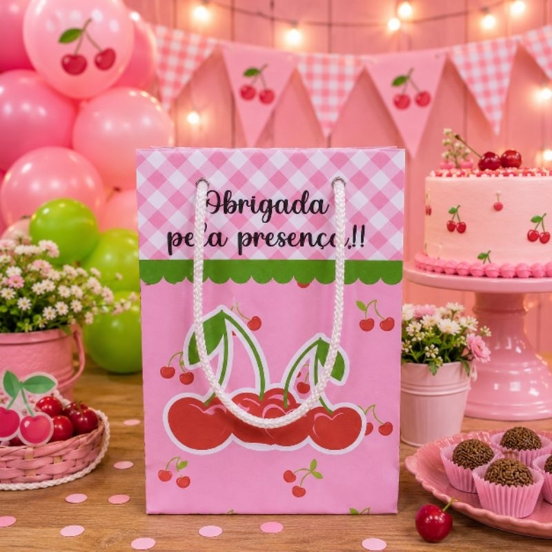 Sacolinha Surpresa Personalizada Lembrancinha Cerejinha - Monte em casa
