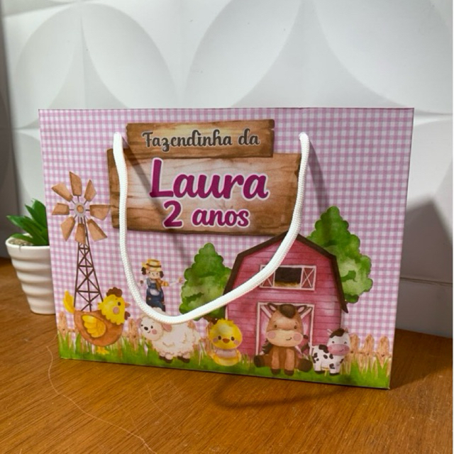 Sacolinha Surpresa  Fazendinha ROSA OU AZUL Personalizado | Sacolinha | Lembrancinha | Aniversário FAZENDINHA VC N