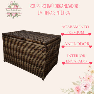Roupeiro Baú Organizador Fibra Sintética 40x65x40 Roupa Suja Brinquedos Banheiro Quarto
