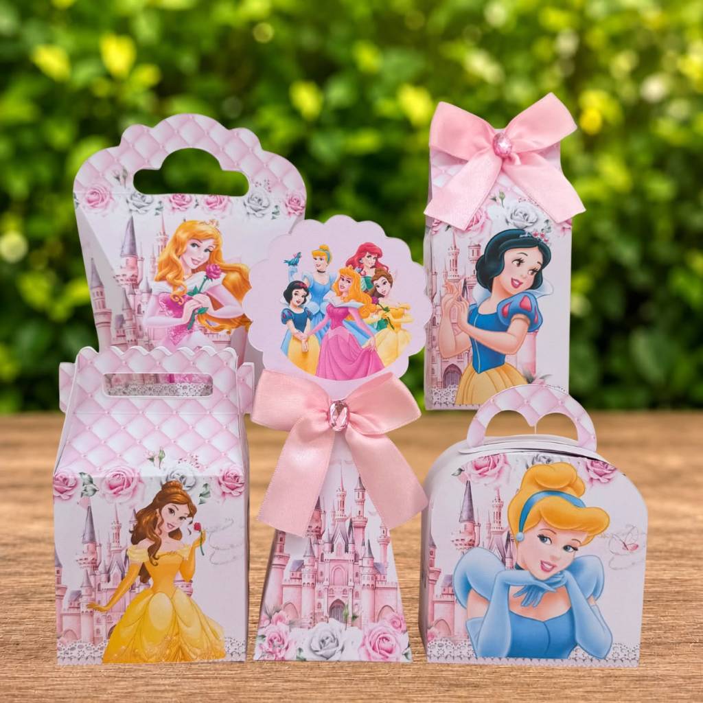 Kit de Caixas Princesas Disney Personalizada /Lembrancinha de Festa /Aniversário
