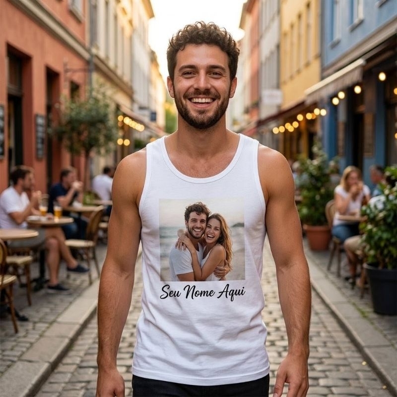 Regata Personalizada Foto Frase Desenho Camiseta Customizada Presente Exclusivo
