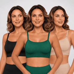 Kit 4 Sutiã TOP Feminino Sem Bojo Alça Fina Microfibra Regulável Ótima Sustentação