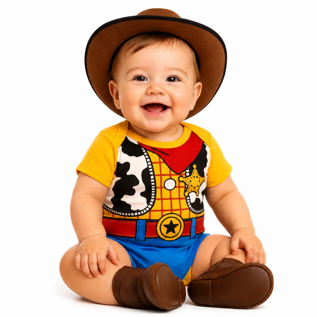 Body Bebê Infantil Mêsversário Temático Woody Toy Story Super PremiumConfortável Linha