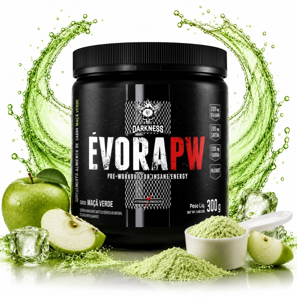 Pré Treino Évora Darkness PW | 150g/300g/Sachê | Original Energia Alta Performance