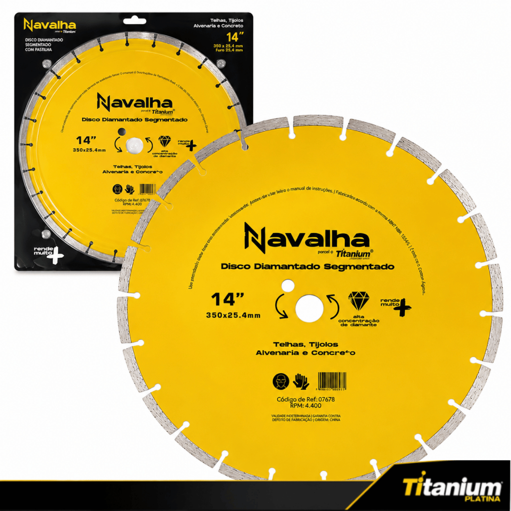 Disco Diamantado Navalha Segmentado 14 Polegadas Titanium