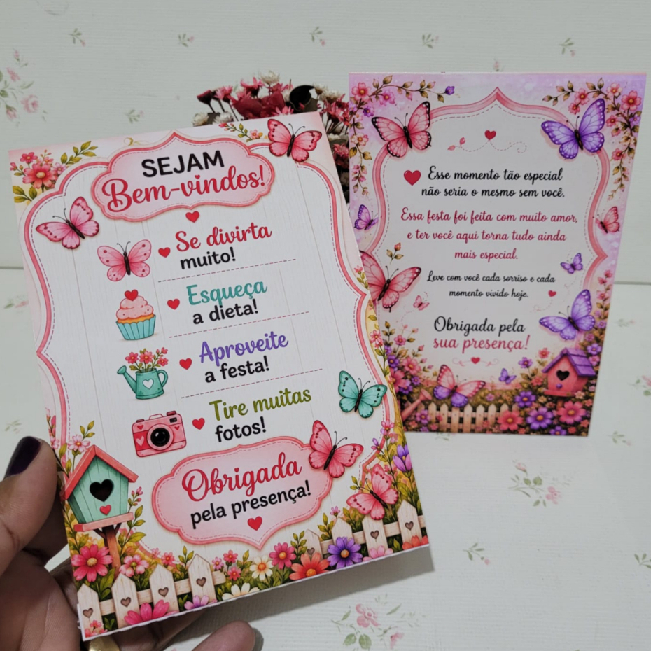 Plaquinha de Mesa Jardim das Borboletas Centro de Mesa Jardim Encantado Lembrancinha Infantil Decoração  Aniversário