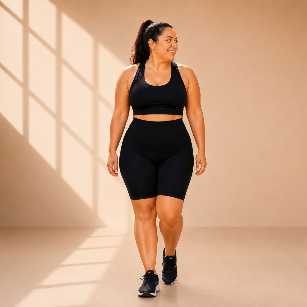 Shorts Plus Size Feminino Ciclista Cintura Alta Zero Transparência Modelador Academia G1 G2 G3