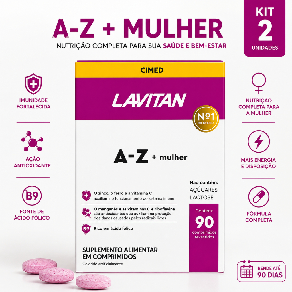 Lavitan A-z Mulher 90 Comprimidos Sem Sabor Sem Sabor
