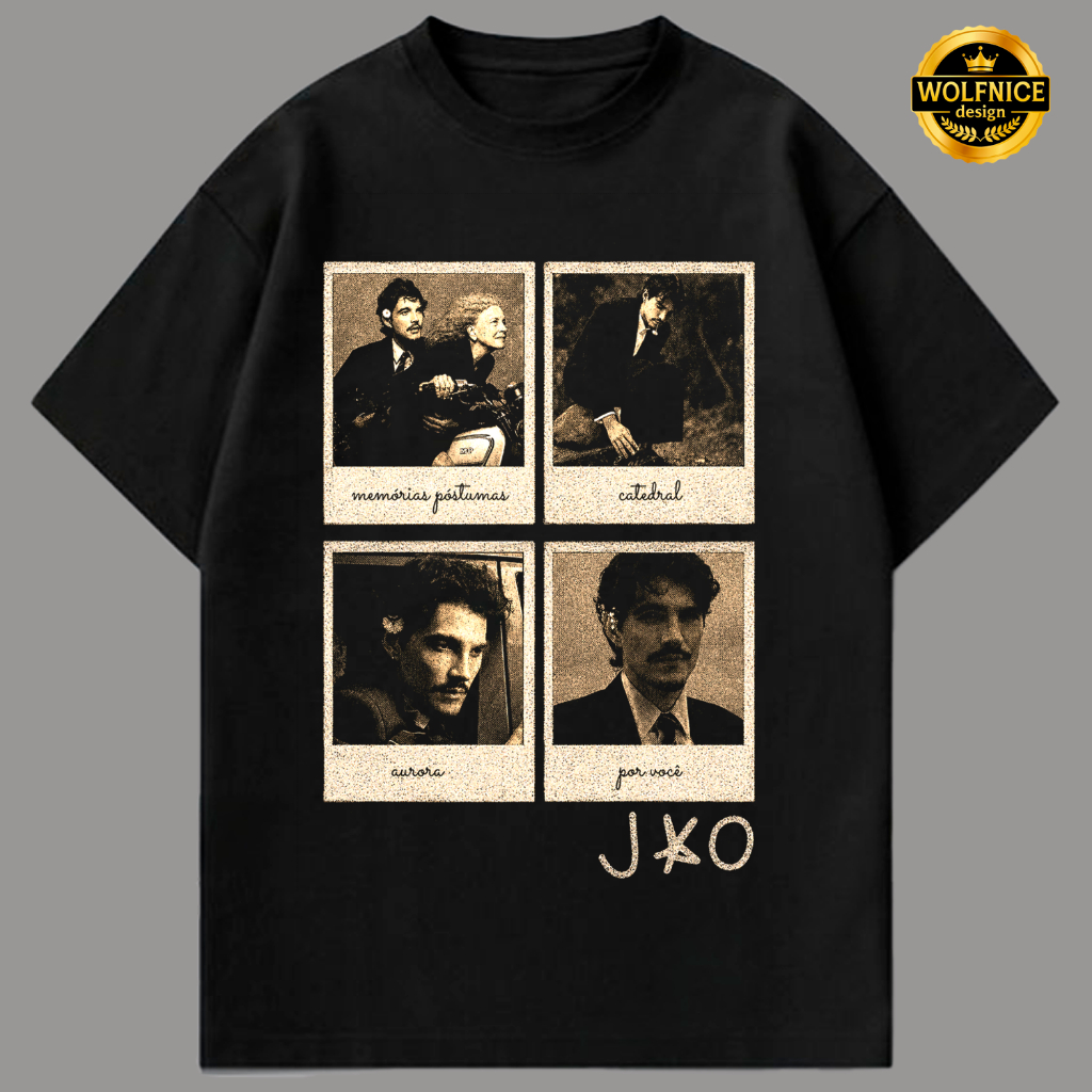 Camiseta Jão Memórias Póstumas Pop Brasileiro MPB Show Camisa Preta Unissex Masculina Feminina Algodão DTF