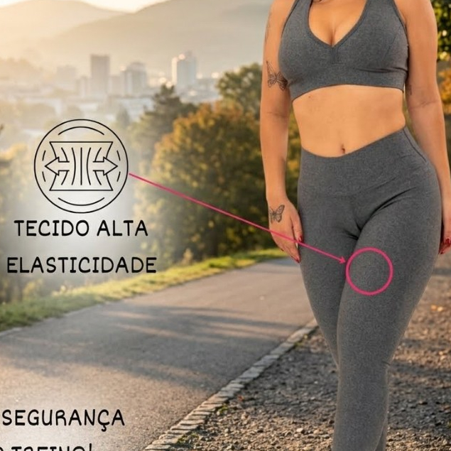 Legging Fitness Feminina Poliamida Academia Cintura Alta Zero Transparência, Garotta Marotta Fitness