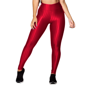 Calça Legging Basico Em Poliamida 3D Listrada Cintura Alta Fitness Academia Feminina